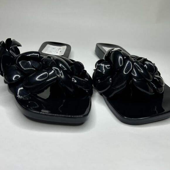 Jeffrey Campbell Jelly Flip Flop Sandal/ size 6M eur 37- black shiny women - Picture 4 of 5